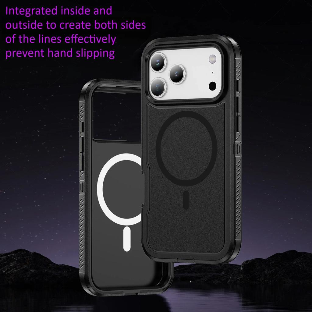 Military Heavy Duty Ott Armor Box Rugged Phone Case for IPhone 17Pro Max 16 15 14 13 Enhanced Anti-Drop Magnetic Charge Cover