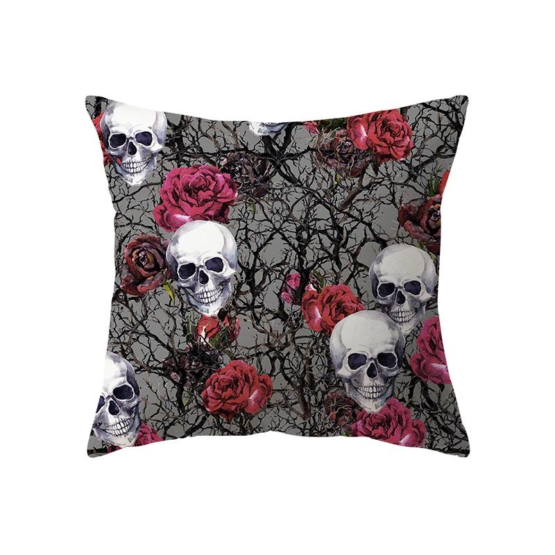 Skull Pumpkin Throw Pillow Cover Halloween Theme Sofa Chair Bed Cushion Home Decor Pillow Cases Throw Pillows