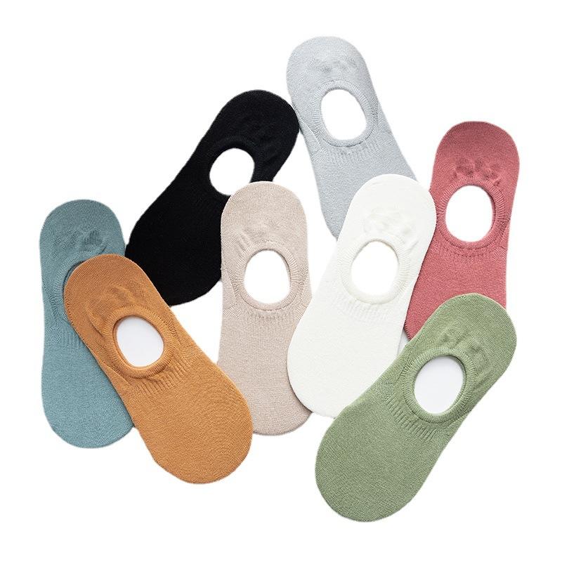 Female Spring and Summer Thin Solid Color Silicone Non Slip Non Fall with Shallow Mouth Invisible Socks