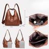 Retro Large-capacity Messenger Bag Trendy Versatile Pu Soft Leather Backpack Women's Casual Shoulder Bag