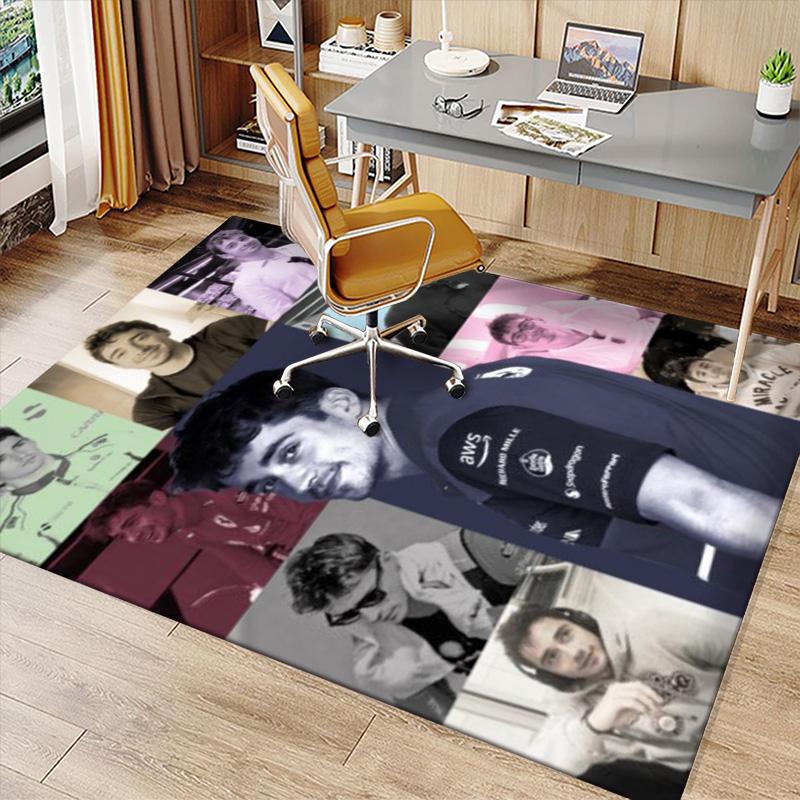 C-charles Leclerc F1 Racing Printed Absorbent Washable Carpet,Non-Slip Bathroom Mats,Kitchen Rugs,Living Room Entrance,Camping Picnic Rugs