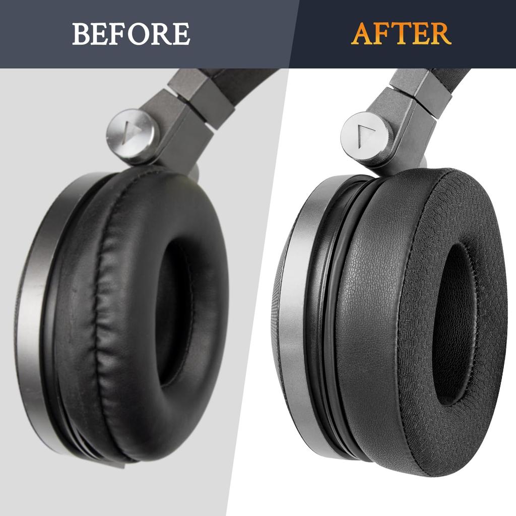 SOULWIT 90mm Mesh Ear Pads for JBL Synchros E50, E50BT, S500, S700 Wireless Headsets, Replacement Ear Cushions, Noise Isolating Foam Pads (Black)