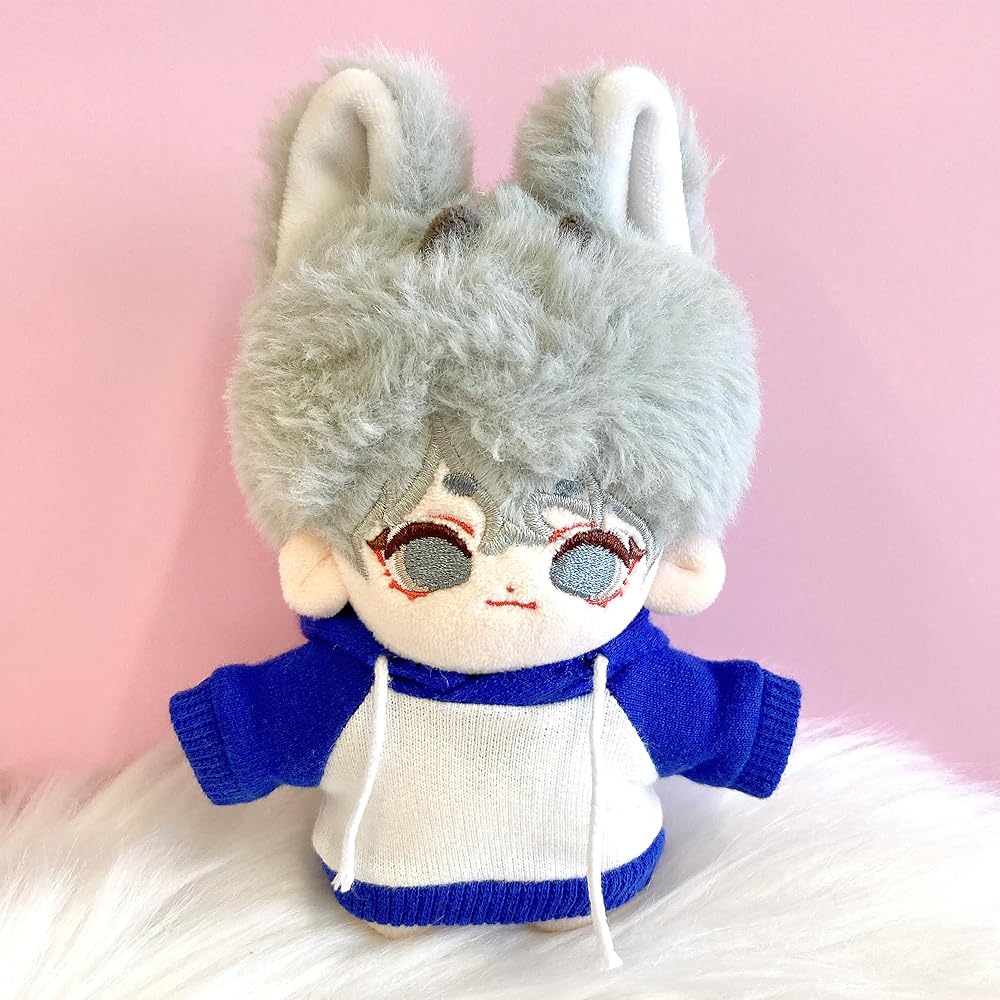 Kpopdoll Two-Tone Hoodie 10cm Plush Outfit Blue Costume Accessory for Dolls