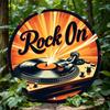 Vintage Record Player Metal Sign Retro Music Wall Art Decor