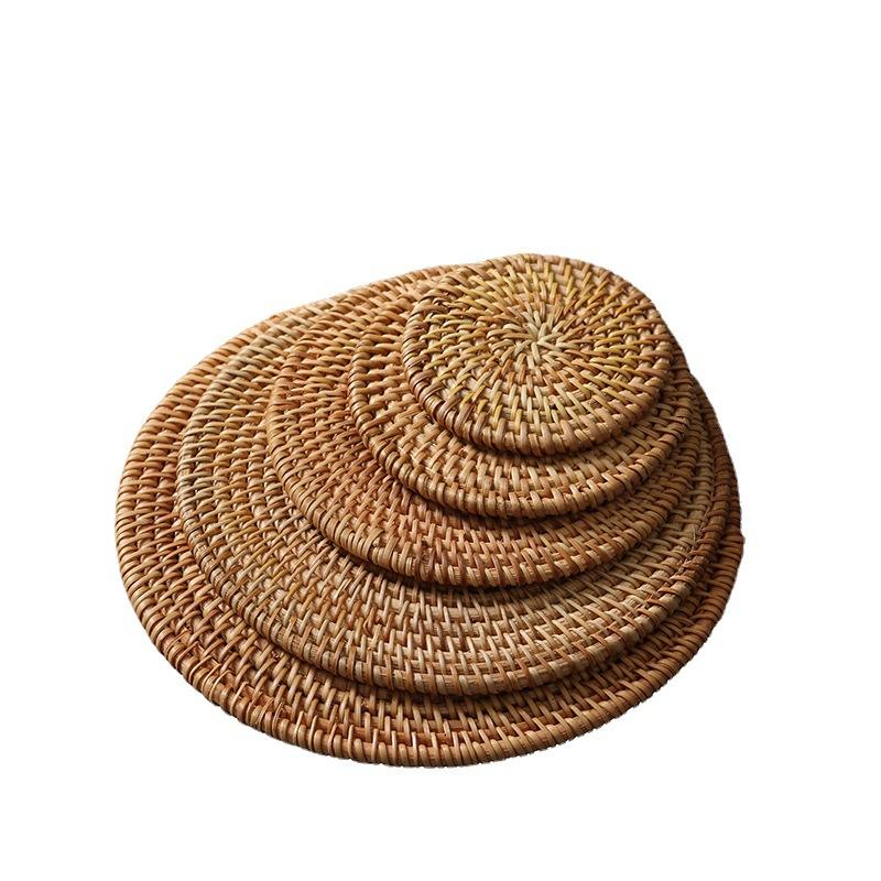 1pc Rattan Coaster, Teapot Mat, Table Mat, Heat-insulating Mat, Teapot Mat, Purple Clay Teapot Mat, Tea Set Accessory