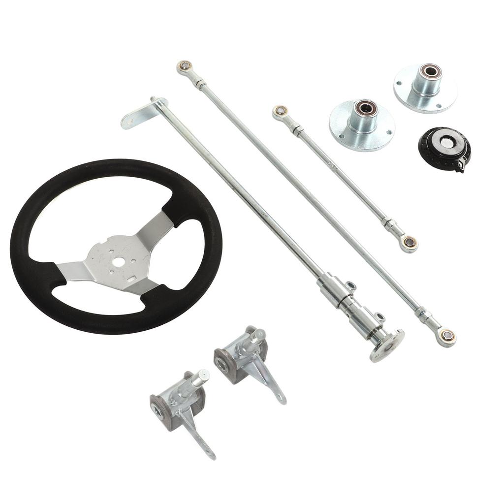 300mm Go Karts Steering Wheel Kit Tie Rod Ball Joint Gear Rack Shaft Kit for 100cc 125cc 140cc 150cc Go Kart Quad
