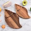 Natural Acacia Wood Serving Platters Charcuterie Boards Wooden Food Trays Rustic Style for Home Dining Kitchen