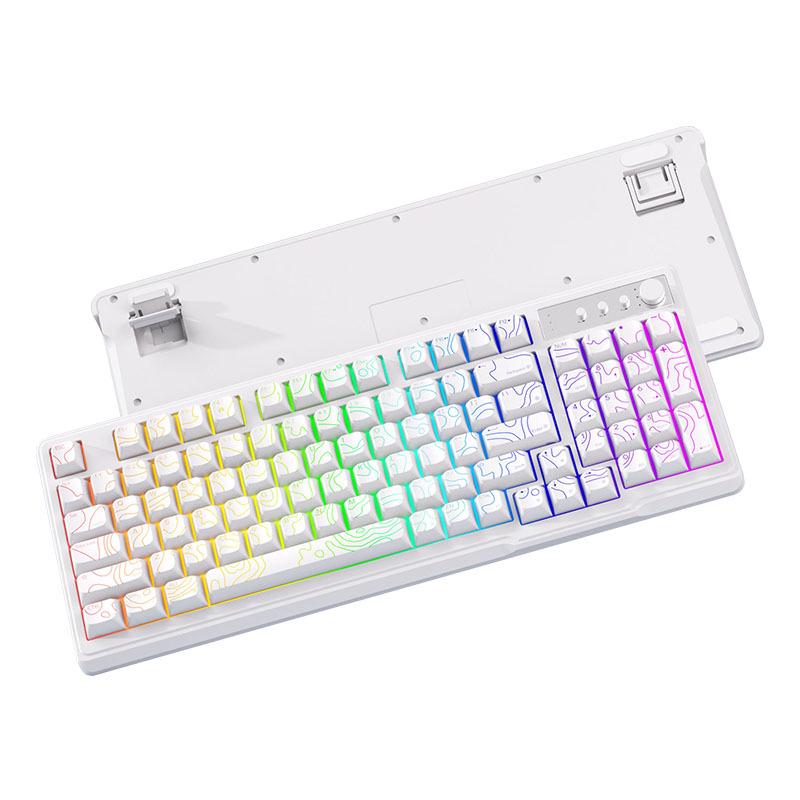 H97 Mechanical Keyboard: Wireless/Wired, RGB, Home/Office/Gaming, Three-Mode Bluetooth for Girls.