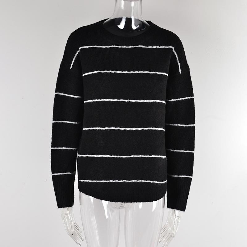 Women's Loose Striped Knitwear Women New Simplicity Casual Fashion O-neck Women Sweaters