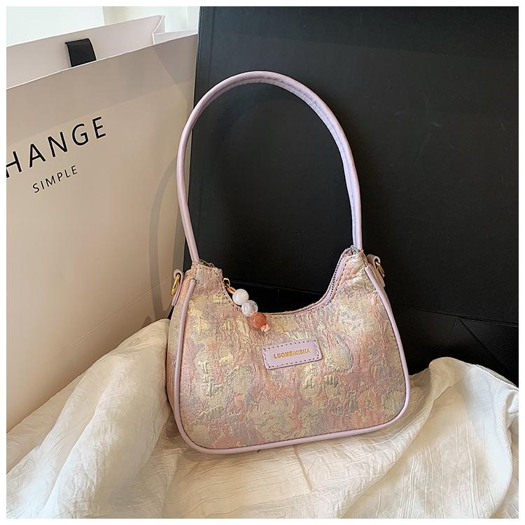 

Niche bag women s new fashion handbag hand carry versatile shoulder underarm bag texture messenger bag one size fits all фіолетовий