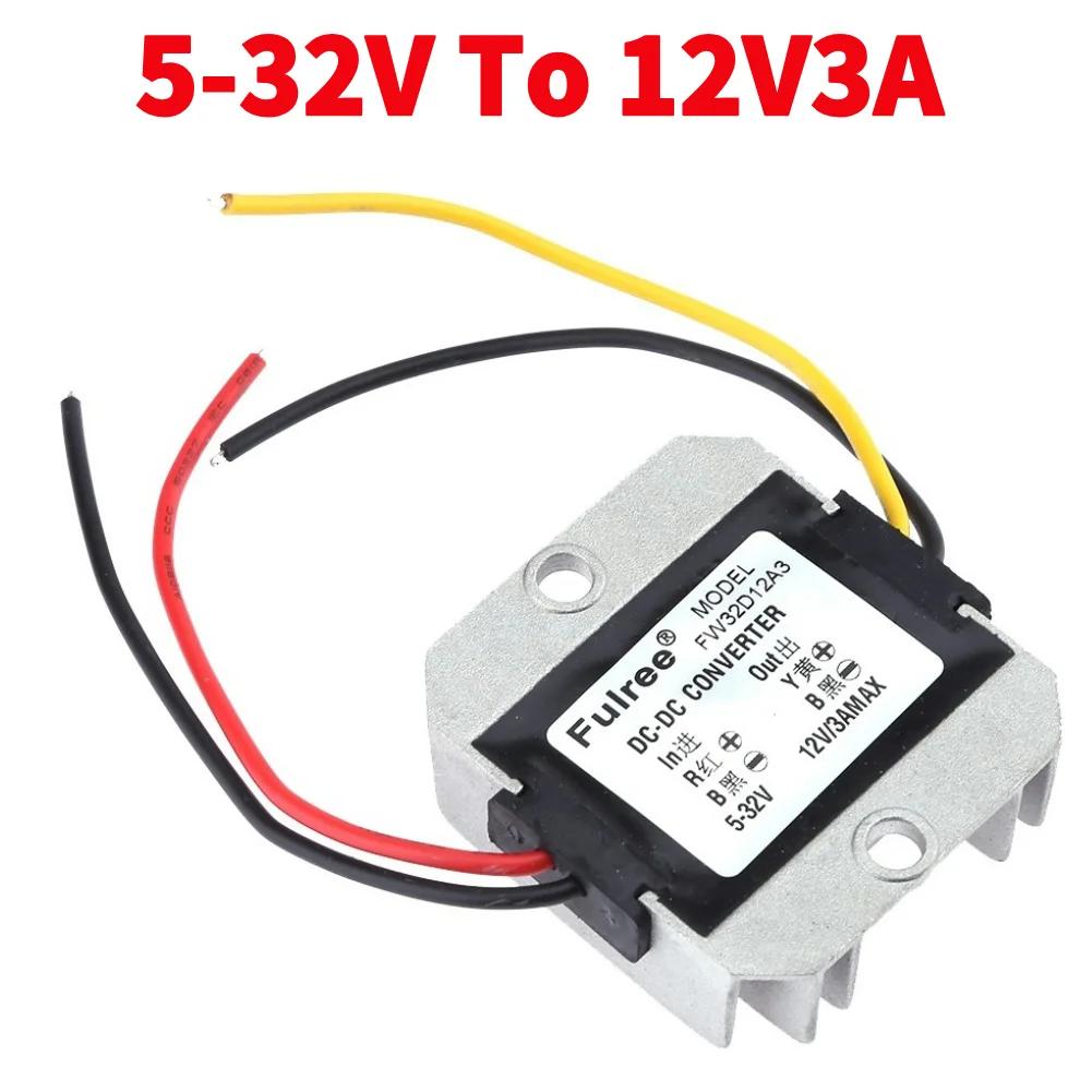DC-DC Voltage Stabilizer 5-32V To 12V3A Voltage Regulator Intelligent Security Protection Automatic Boost Depressurization