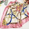 90cm Neckerchief Silk Satin Women Hijab Scaves Fashion Floral Print Headband Neck Scarfs Female Square Shawls Scarfs For Ladies