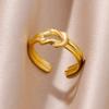 Ring for Women Stainless Steel Snake Gold Color Open Rings Female Vintage Jewelry Luxury Wedding Accessories Birthday Gifts