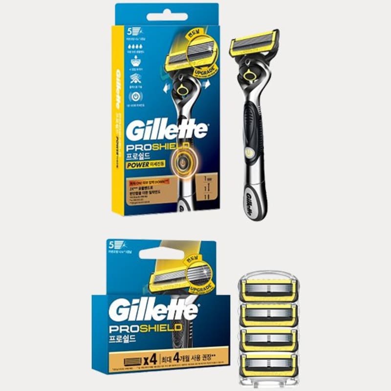 [Gillette] ProShield Yellow Power Razor/Blade 3 Types (Choose 1) Power Razor (Device + 1 Blade)