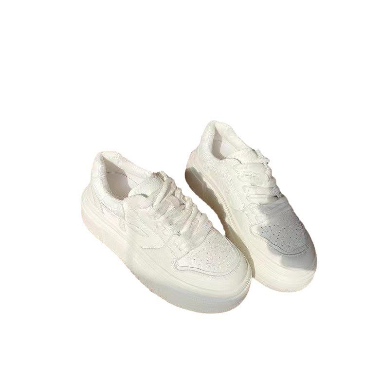 Platform white shoes women's 2025 spring new Korean version versatile height-increasing white board shoes sports and leisure women's shoes