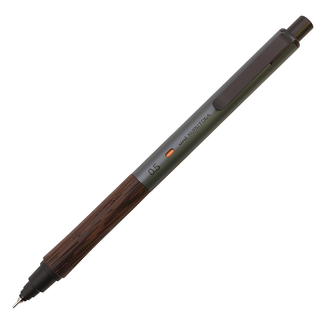 Механический стальной карандаш Kuru Toga Wood, 0,5 мм, серый, M5KW1P.23