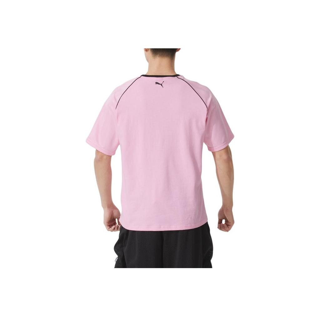 Puma Sports Lifestyle Series Ss25 Letter Breathable Round Neck Raglan Short Sleeve T-Shirt Men Tops Pink 631723-90