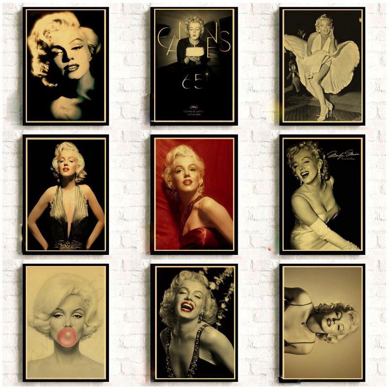 Famous actress  Vintage Posters For Home/Bar/Living Decor kraft Paper high quality poster wall sticker