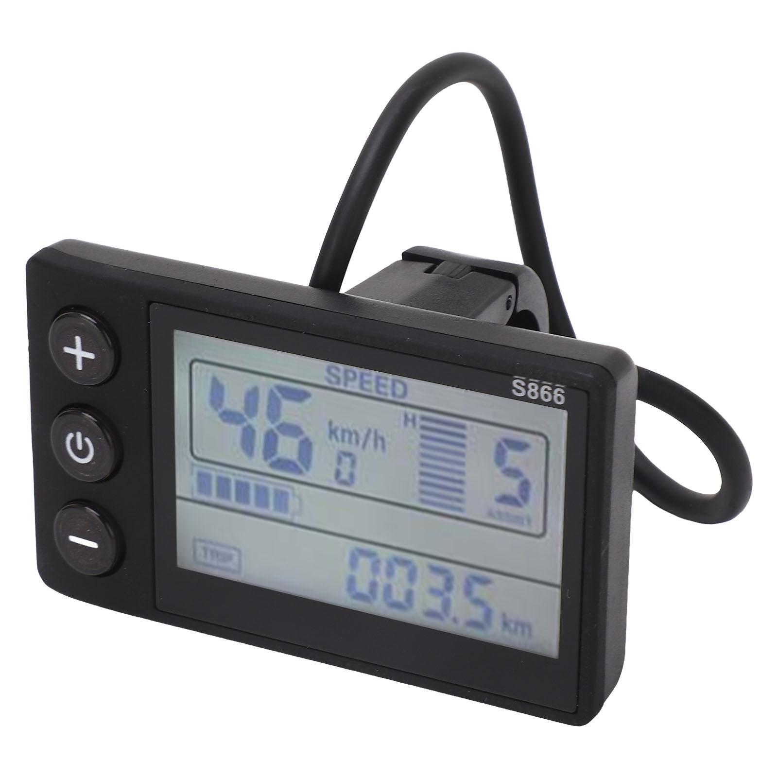 

Electric Bike S866 LCD Display 24V 36V 48V 60V Waterproof Electric Bicycle LCD Display Panel for Replacement Modification