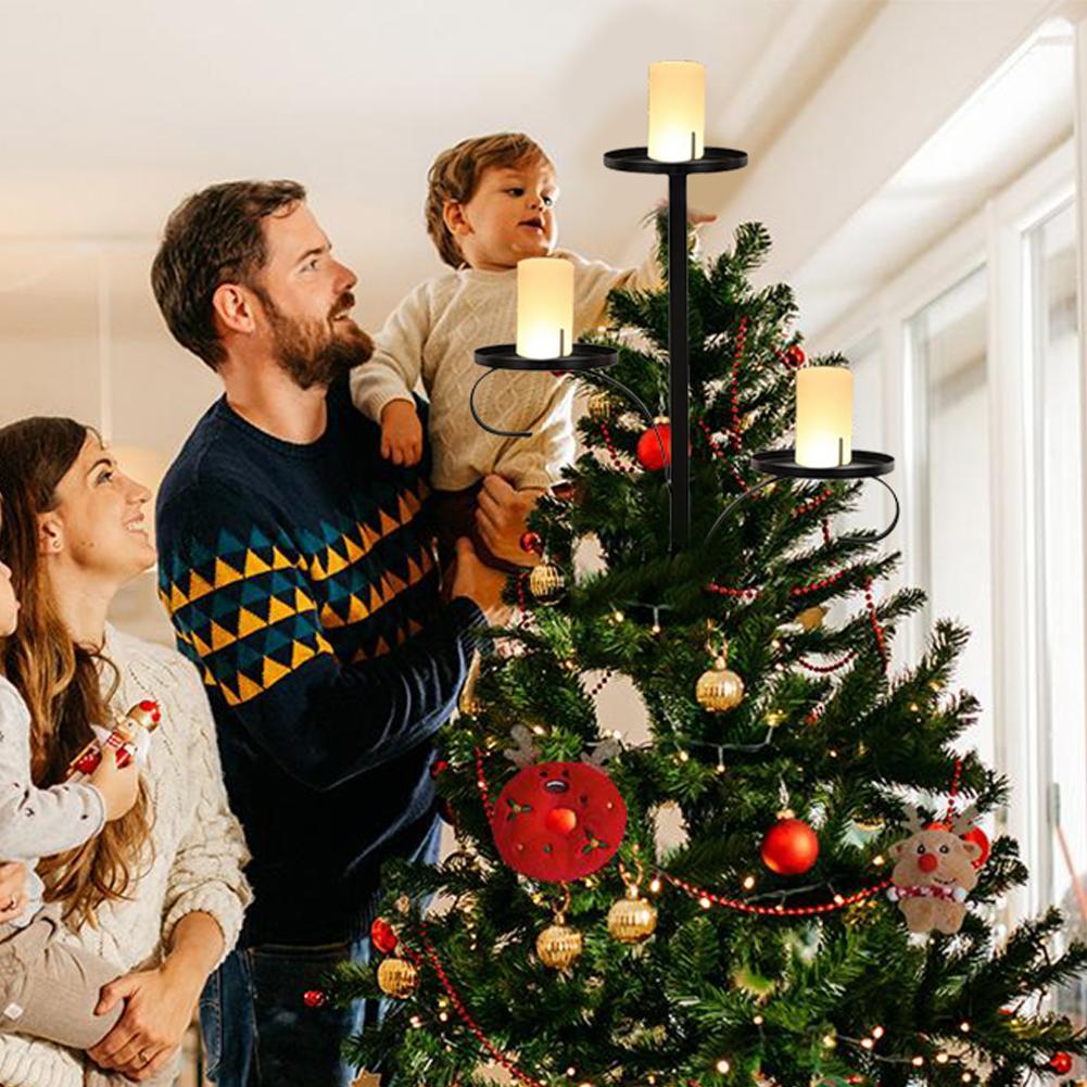 Christmas Tray Decoration Black Triple Tree Decoration Black Triple Tree Decoration Candelabra Tree Topper For Christmas S7Q3