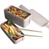 Bento Box for Kids 3 Stackable Lunch Box Leak-proof Portable Lunch Food Container Wheat Straw Food Storage Box Dishwasher
