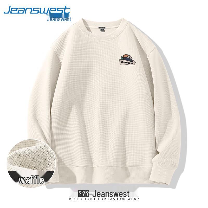 Jeanswest Men's Waffle Knit Crewneck Sweatshirt