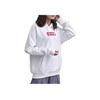 Li Ning Logo Embroidered Casual Hooded Pullover Fleece Sweatshirt Unisex Sweatshirt White AWDR615-1