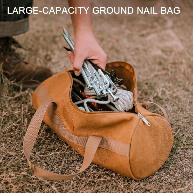 Ground Nails Carry Case Outdoor Camping Accesorries Storage Bag Hammer Nails Handbag Ground Nails Storage Bag Enduring