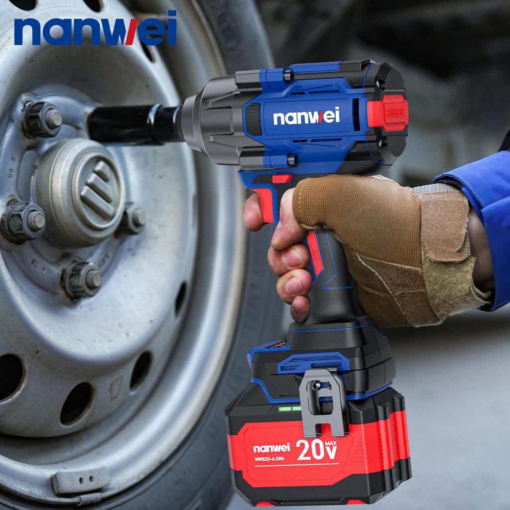 NANWEI 800N Electric Impact Wrench, Size 1/2, Adjustable Torque 500N/600N/800N