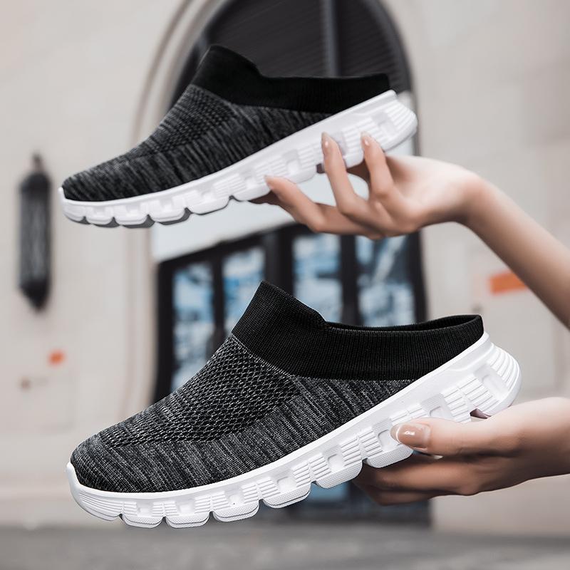 Women's Sandals Backless Walking Sneakers Summer Slip-on Mule Shoes Closed Toe Slippers for Men Plus Size 35-48