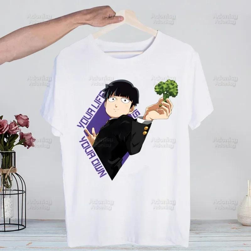 

Mob Psycho 100 T Shirt Men Retro Tops Tees Harajuku One Anime Manga Shigeo Kageyama Tshirt Streetwear Hip Hop Male T-shirts S