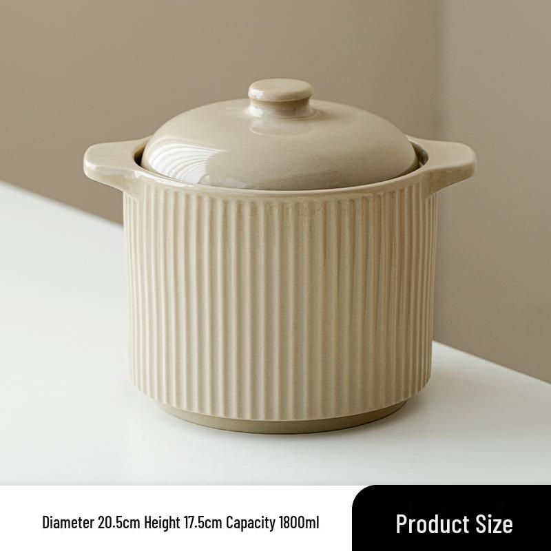 Ceramic Double Boiler Stew and Egg Custard Pot with Lid