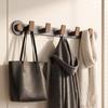 No Punching Door Back Hook Walnut Pattern Wall Hanging Coat Hook Porch Storage Rack Strong Load-bearing Adhesive Hook