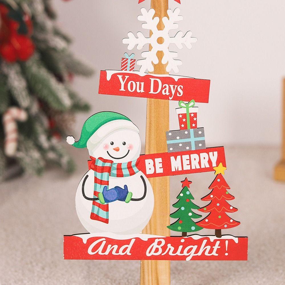 3Pcs/set Household Christmas Wooden Ornaments Creative Christmas Decoration Tabletop Ornamen