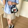 Cute Apple Plaid Women  Summer New Fashion College Wind Backpack Diagonal Span Saddle Bag