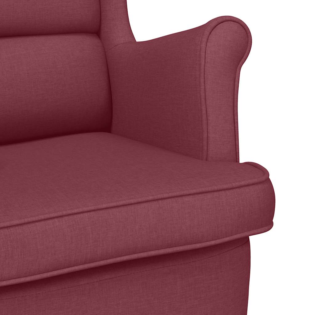 Armchair, Wine Red, 74X84X100 Cm, Upholstered In Fabric