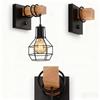 COOINJOY Modern Wood Wall Light Modern Minimalist Restaurant Aisle Lamp Bedroom Bedside Lamp Industrial Wind Decorative Lamp