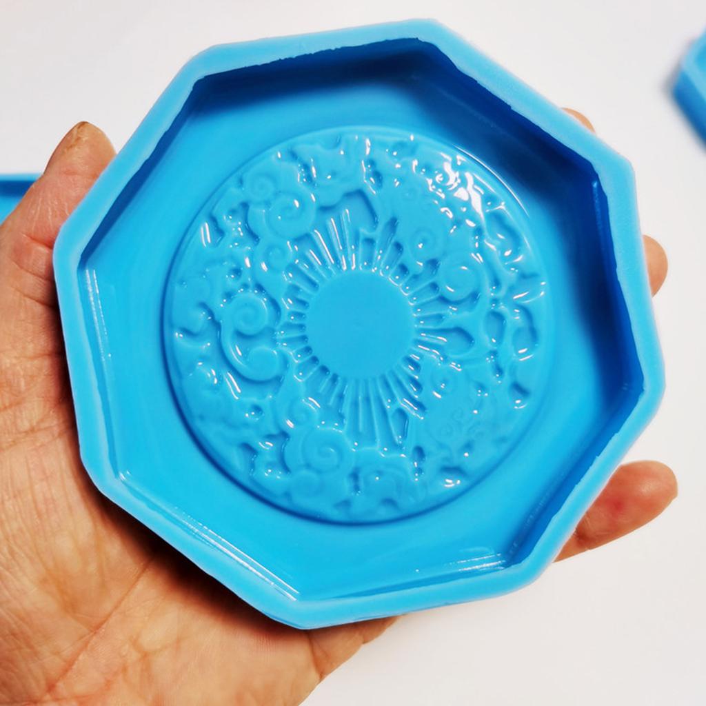 For Creative New Year Totem Coaster UV Crystal Epoxy Resin Mold Cup Mat Pad Silicone Mould DIY Crafts Home Decoration Mo