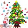 Soft Felt Christmas Tree with LED Lights Detachable Ornaments Safe Kids DIY Xmas Craft for Home Decoration