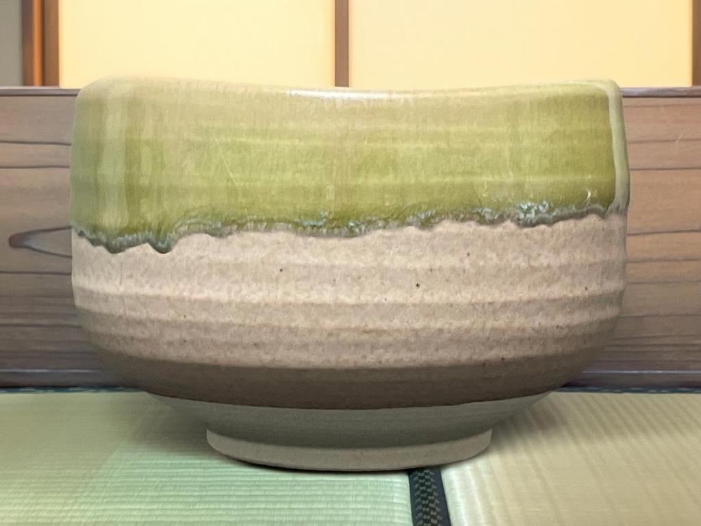 Ale-net Matcha Bowl, W12.5 x D12.5 x H8cm, Oribe Kinzoku Kiln-Carved, Mino Ware, Made in Japan