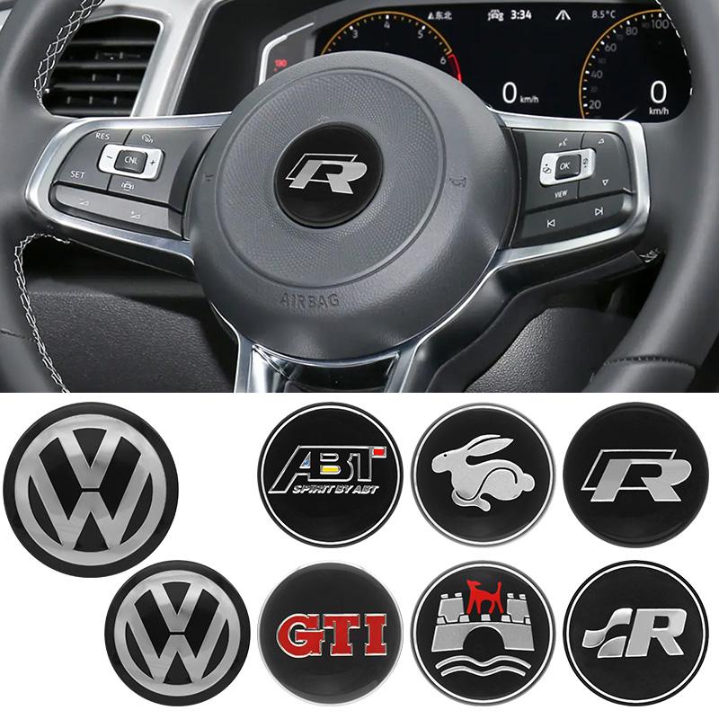 MPSGW1 Car Steering Wheel Emblem Sticker Interior Accessories For VW Polo Golf GTI Passat Scirocco Beetle Tiguan Magotan Golf 5 4 6 Mk4