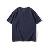 Retro Henry Neck Shirt Men's Short-sleeved T-shirt Summer Trendy Loose Large-size Pure Cotton Shirt