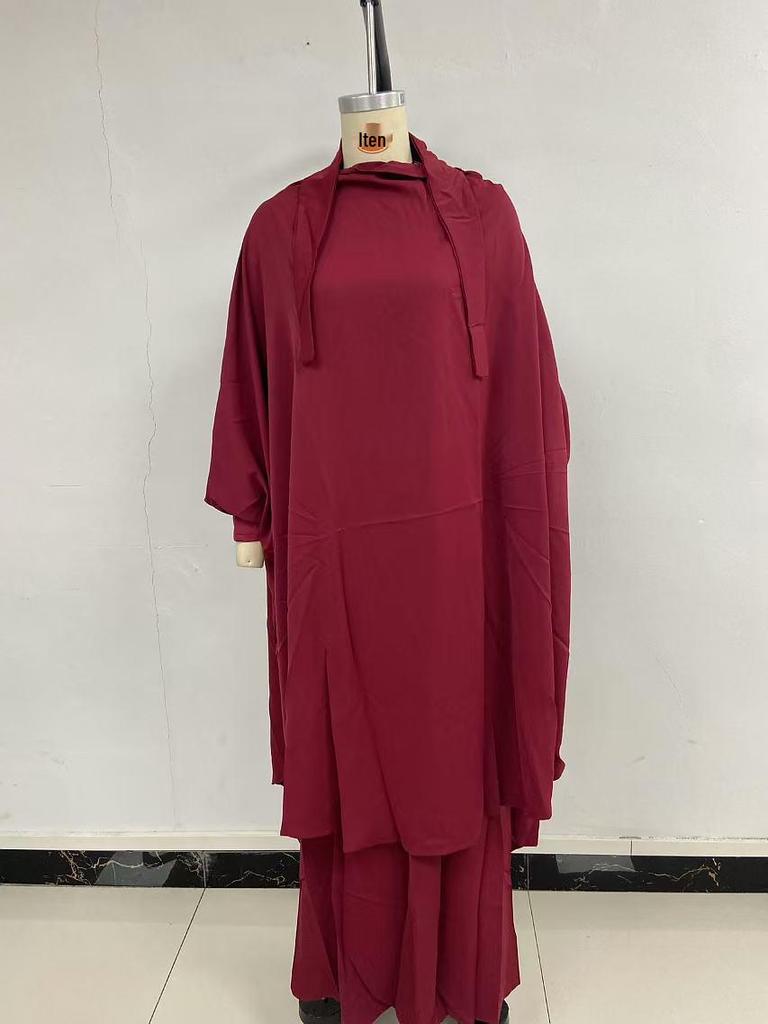 New 2022 Solid Color Swing Dress Robe Set