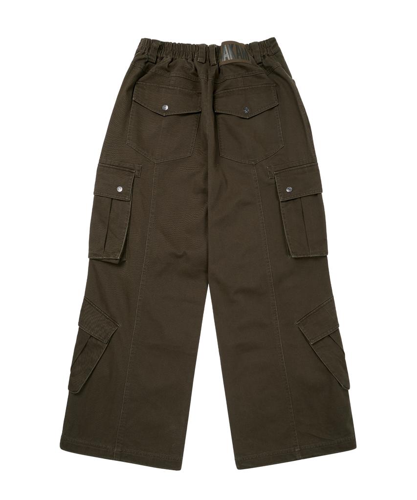 AAKAM Knee Pin-Tuck Double Pocket Cargo Pants (Khaki)