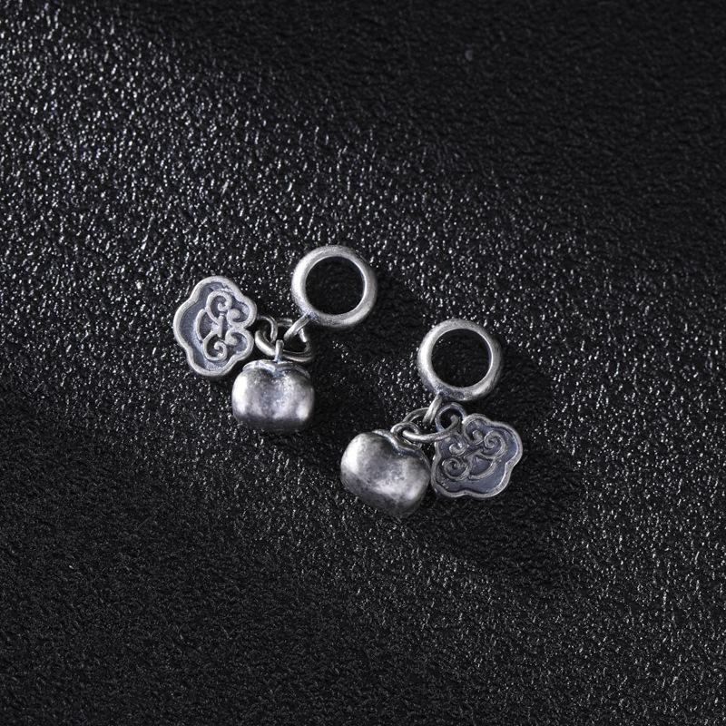 Color-Preserving Distressed Silver Persimmon Lucky Cat Pendant DIY Handmade Bracelet with Tibetan Silver Accessories