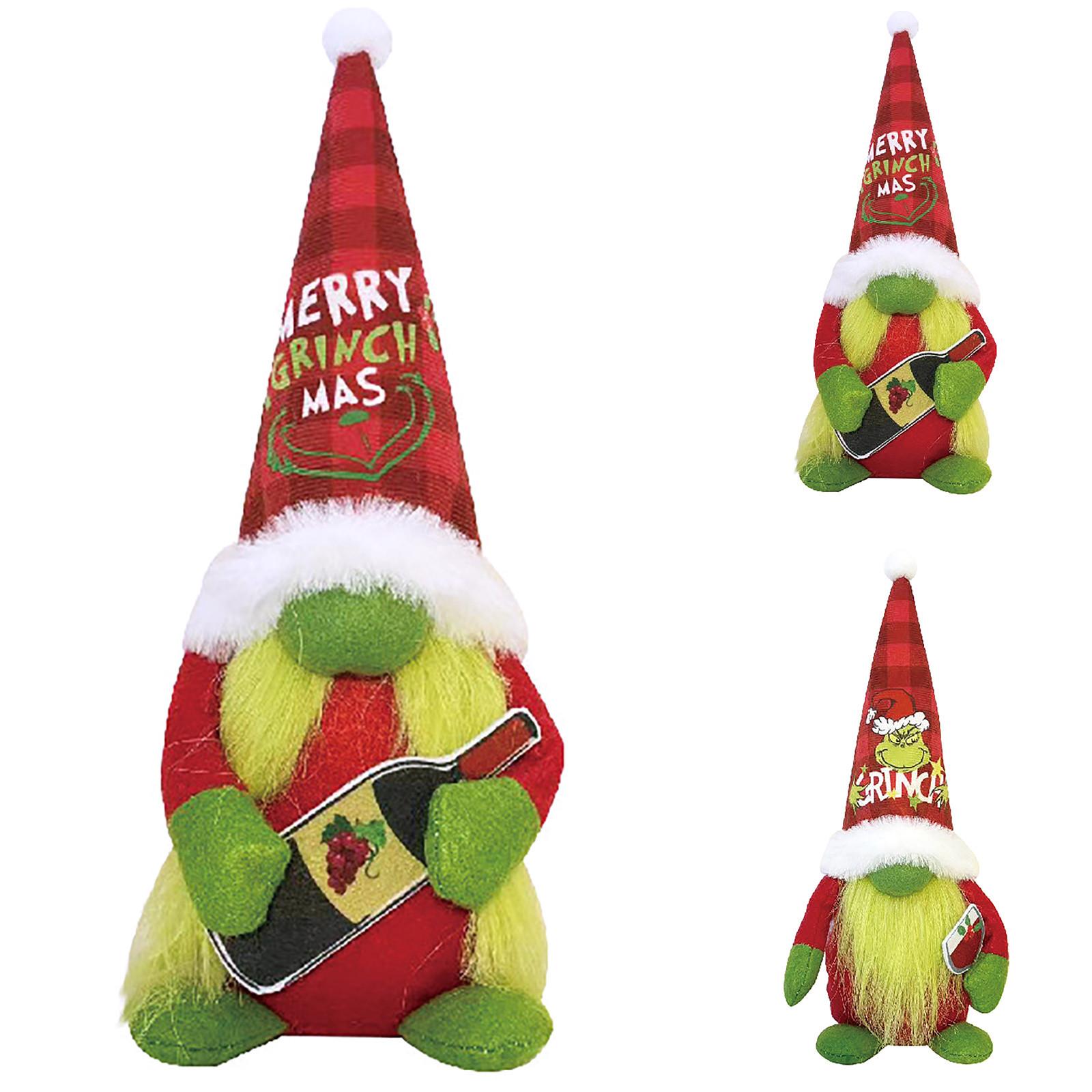 

Новое Рождество Зеленый Безликий Старик 3D Рождественское Украшение Кукла Праздничное Украшение