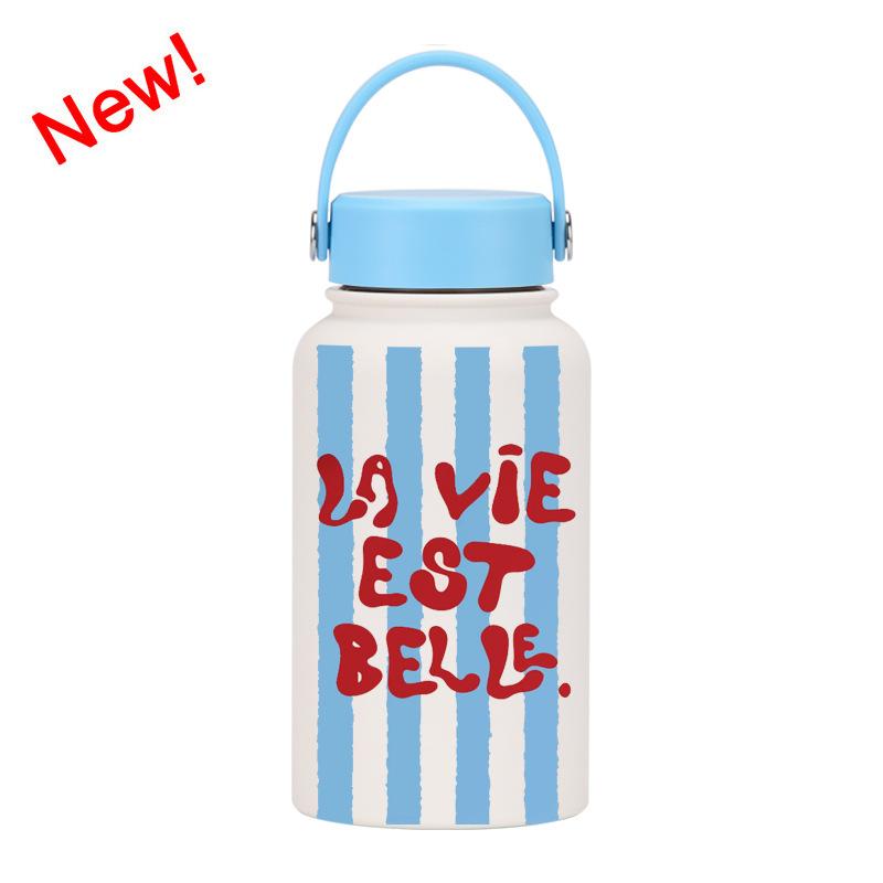 650Ml Thermos Cup Wide Mouth Portable Vacuum Children'S Student Sports Kettle Outdoor Printing Water Cup