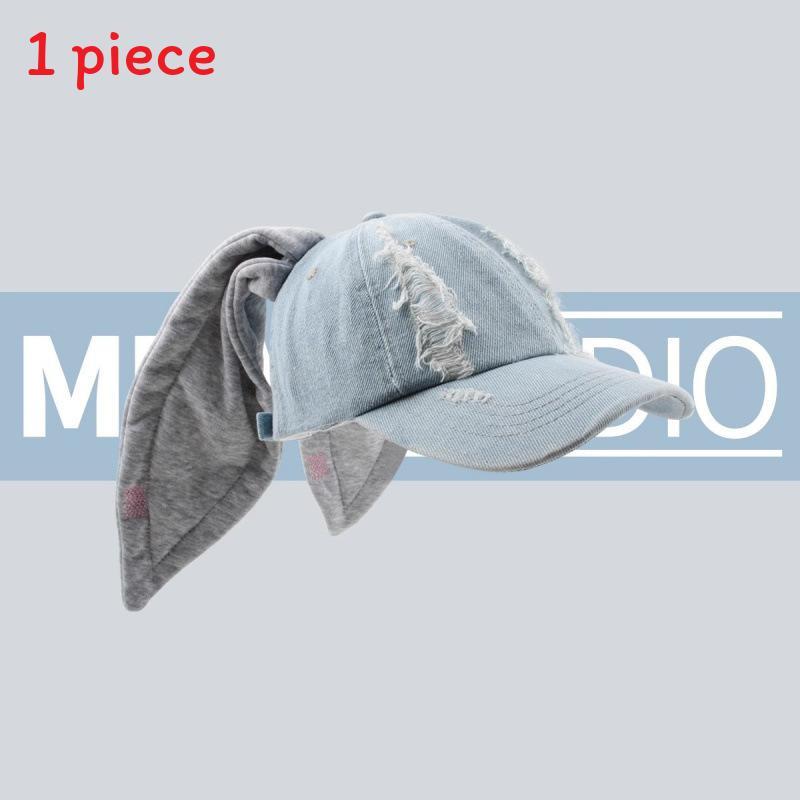 Newjeans Inspired Denim Baseball Cap With Handpainted Graffiti For Street Style And Sun Protection