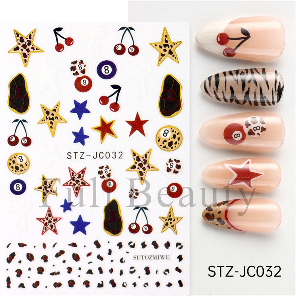 New nail art stickers ins autumn pumpkin retro plaid thorn lines thanksgiving adhesive nail stickers