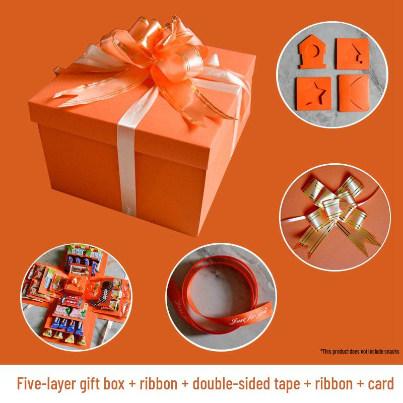 Five-Layer Exploding Surprise Gift Box with Candy Snacks